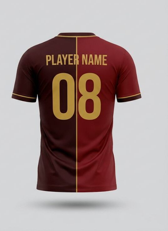 Maroon Half Soccer Jersey, maroon, back