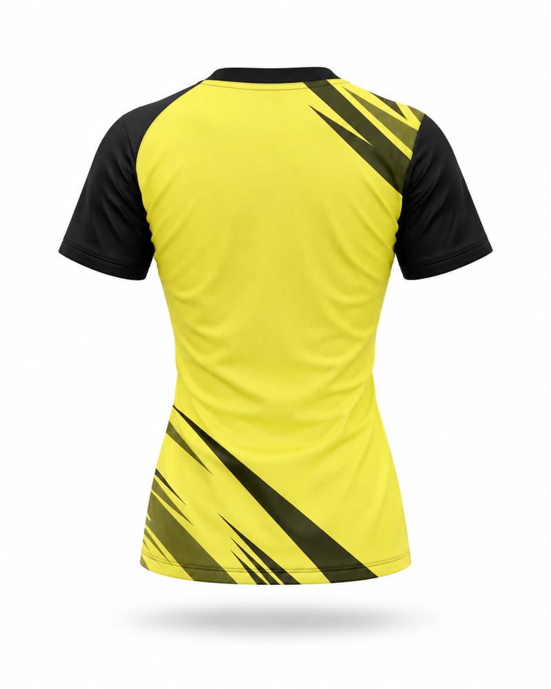 Women's Custom Badminton Jersey: Round Neck, Half Sleeve, Raglan, back