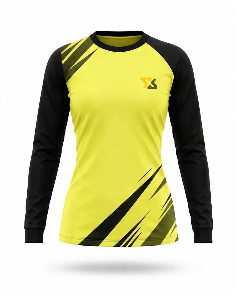 Women's Custom Running Jersey: Round Neck, Full Sleeve, Raglan, front