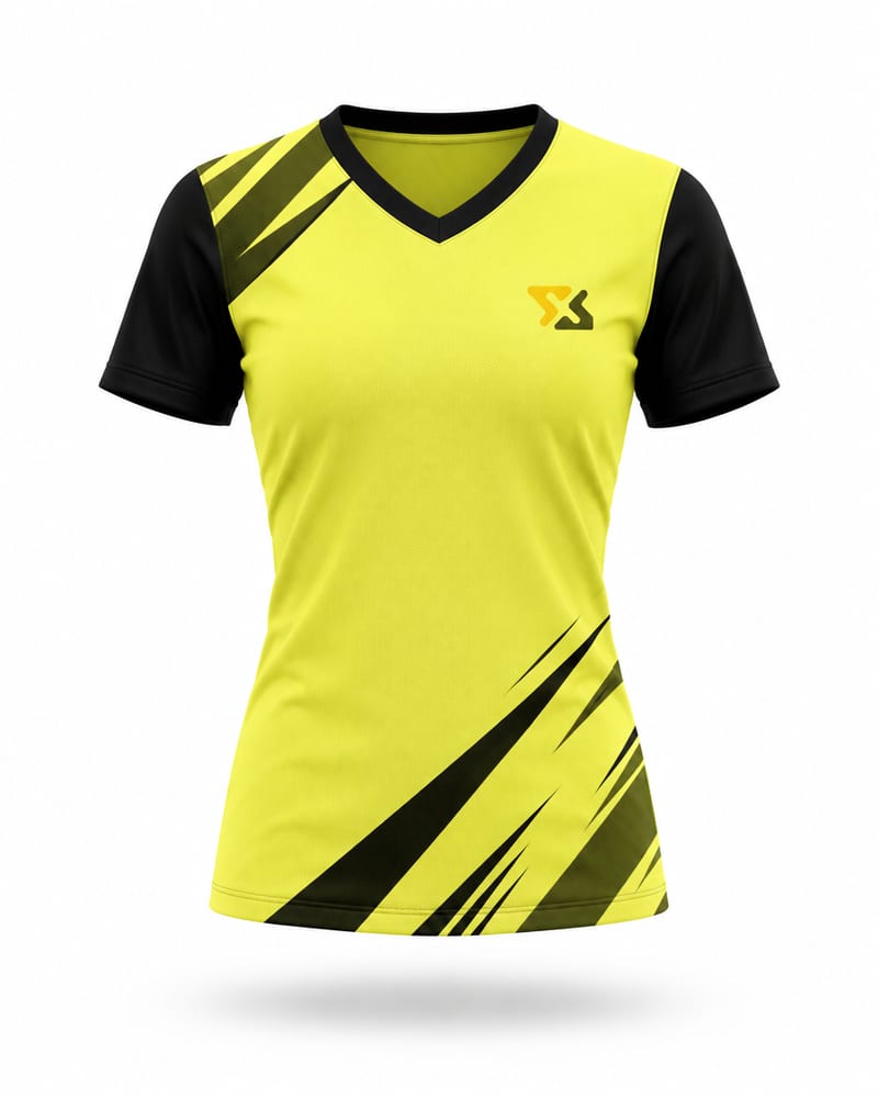 Women's Custom Running Jersey: V Neck, Half Sleeve, front