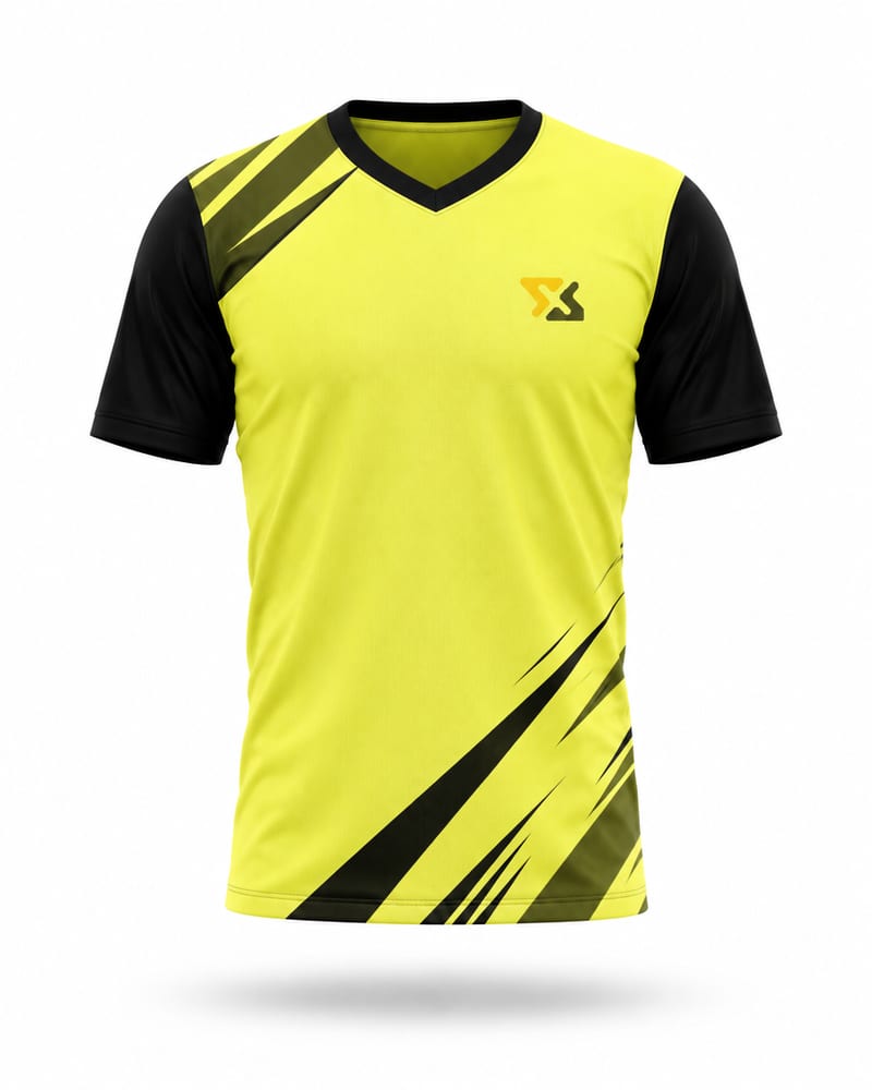 Kids Custom Badminton Jersey: V Neck, Half Sleeve, front