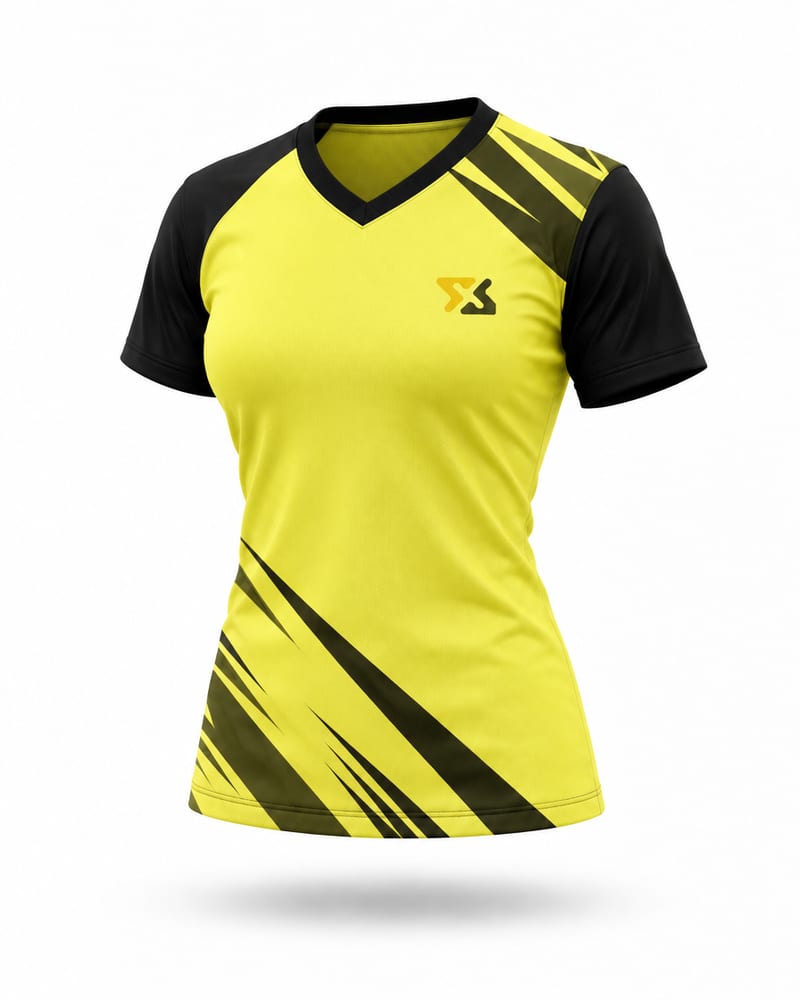 Women’s Custom Running Jersey: V Neck, Half Sleeve, Raglan