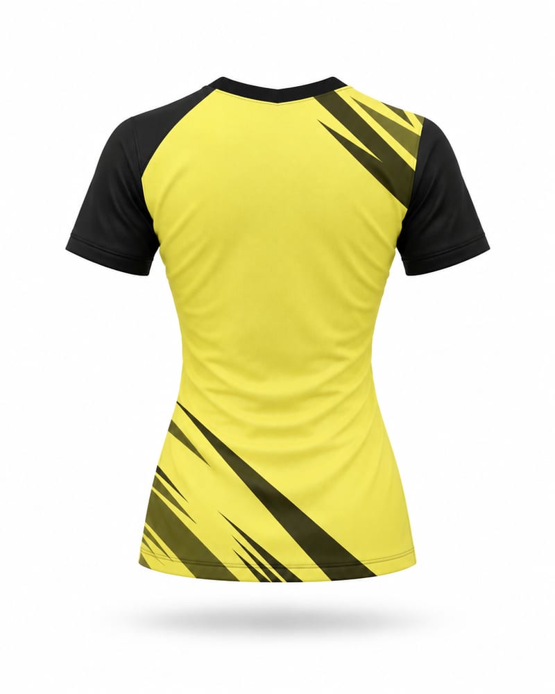 Women's Custom Badminton Jersey: V Neck, Half Sleeve, Raglan, back