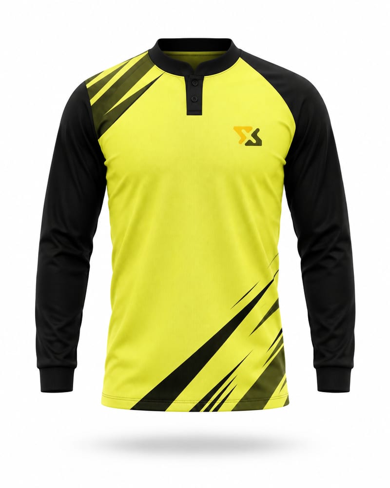 Men's Custom Esports Jersey: Mandarin Collar, Full Sleeve, Raglan, front