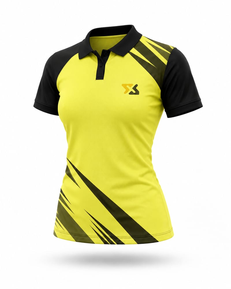 Women’s Custom Badminton Jersey: Polo, Half Sleeve, Raglan