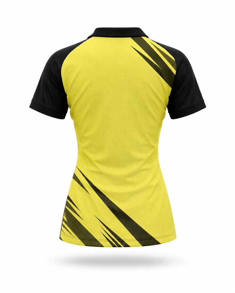 Women's Custom Badminton Jersey: Polo, Half Sleeve, Raglan, back