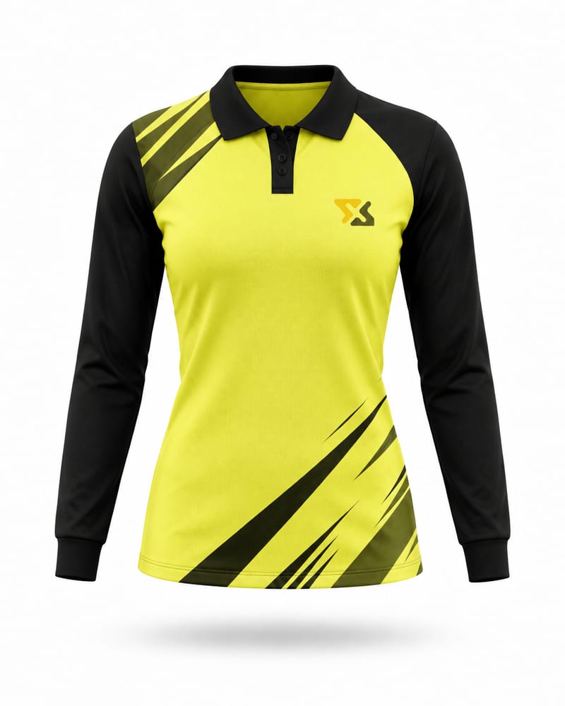 Women's Custom Bikers Jersey: Polo, Full Sleeve, Raglan, front