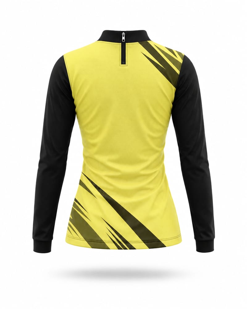 Women's Custom Esports Jersey: Zip Polo, Full Sleeve, back